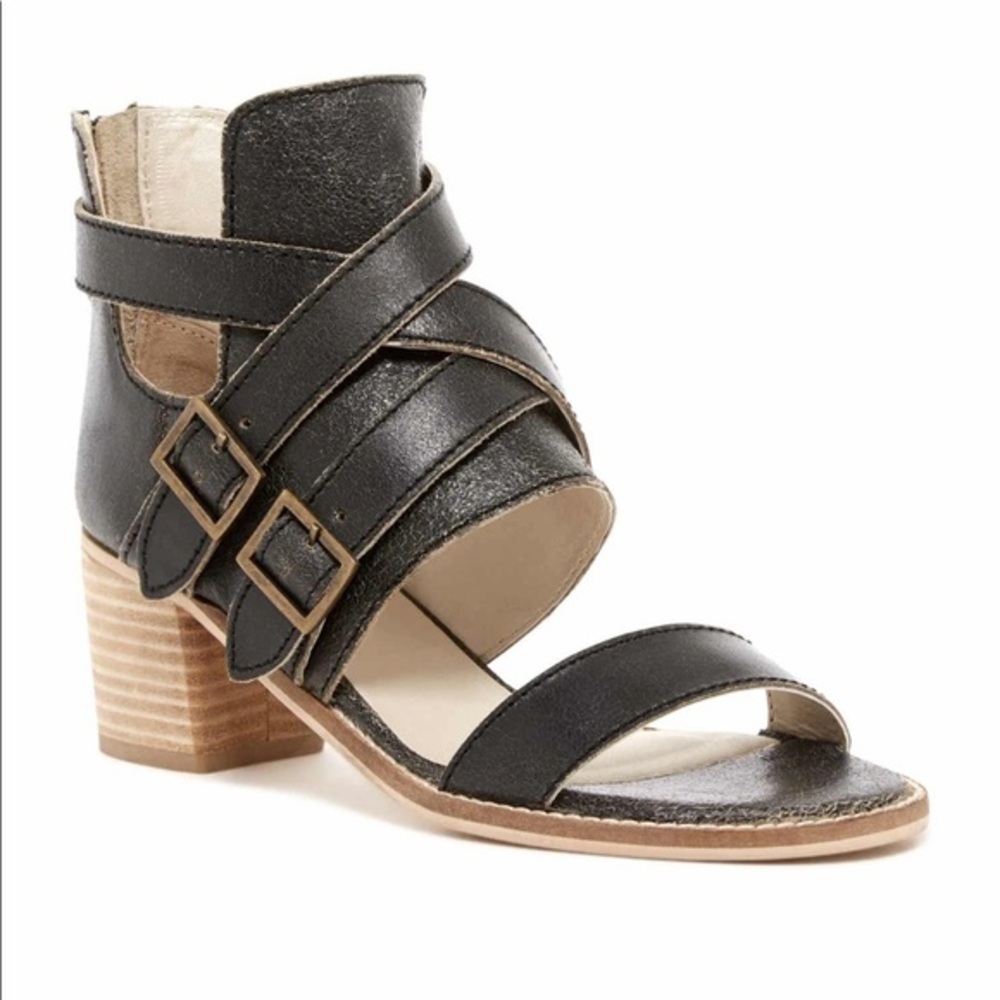 Kelsi Dagger Grant Distressed leather block heel